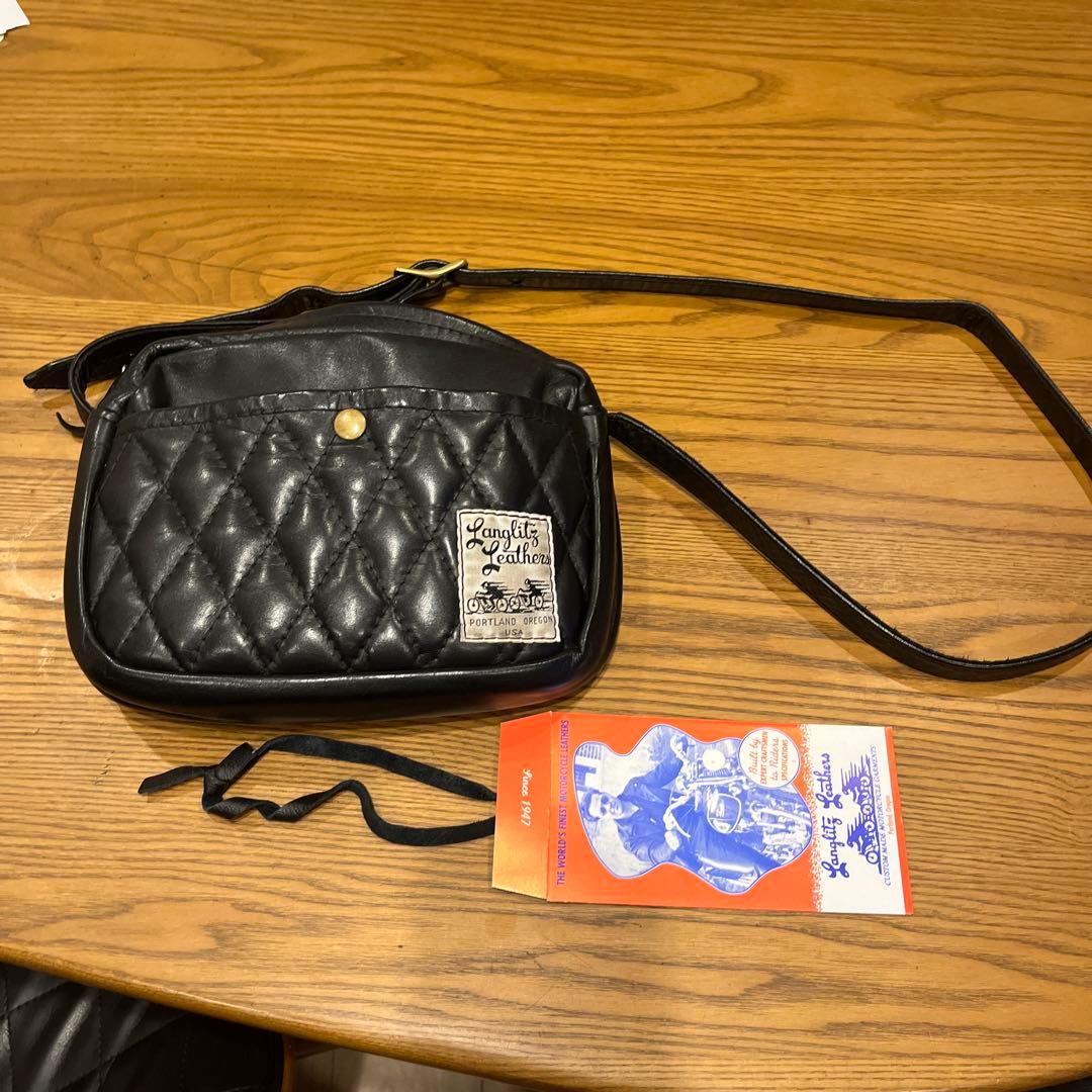 Langlitz Leathers ブラックキルティングバッグ ガンパース - メルカリ