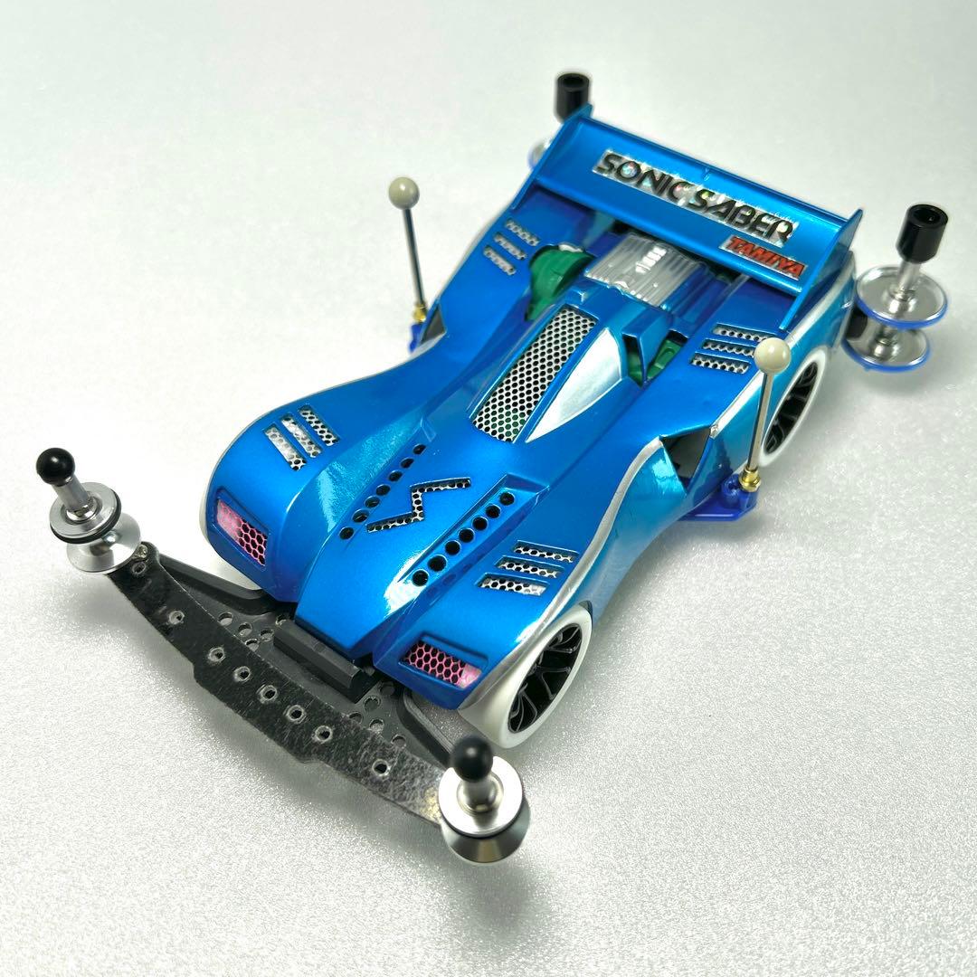 ミニ四駆　ソニックセイバー　肉抜き　クリヤーブルー　シルバーリーフ　キャンディ ミニ四駆 ソニックセイバー 肉抜き クリヤーブルー シルバーリーフ