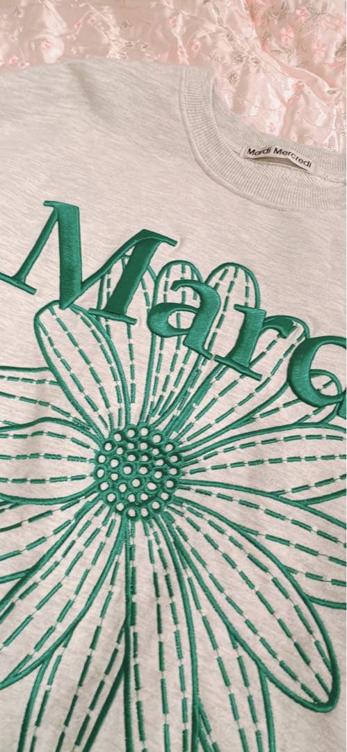Mardi Mercredi】マルディメクルディ花刺繍スウェットセットアップ
