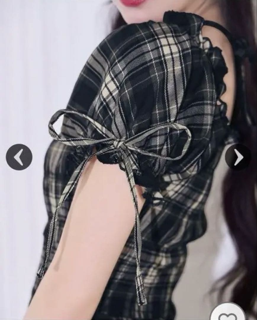 シャーリングチェックミニワンピース - メルカリ