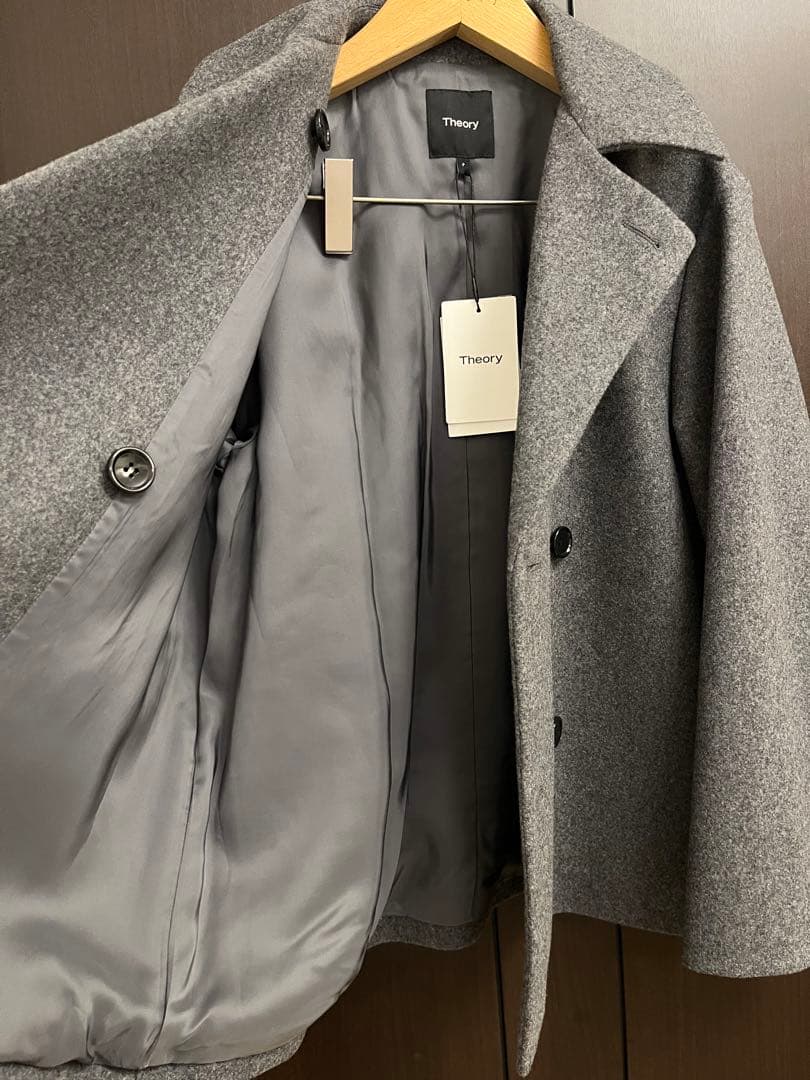 新品 theory 25AW メルトンウール ピーコート グレー - メルカリ