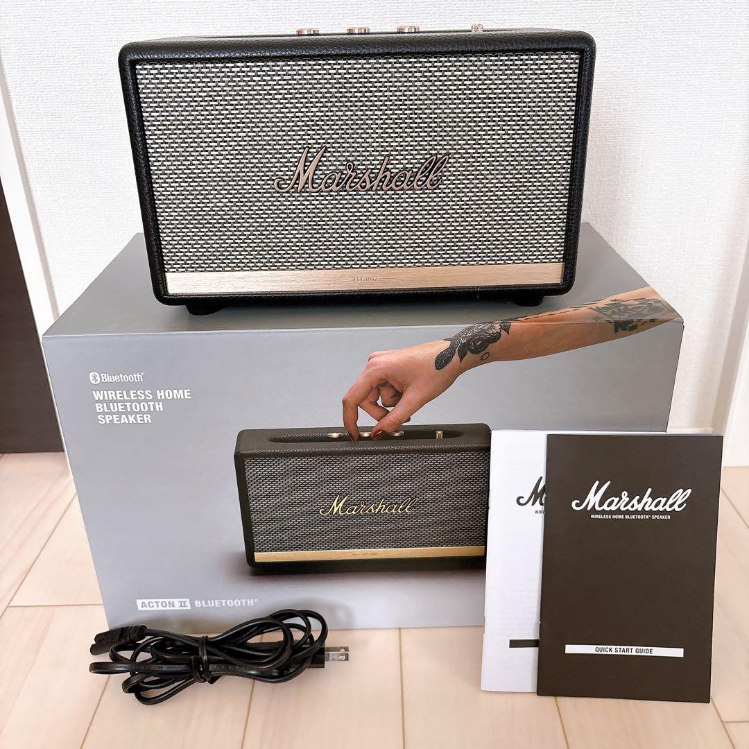 美品◎Marshall ACTONⅡ ワイヤレススピーカー　Bluetooth ブルートゥーススピーカー ACTON II ブラック ACTON-BT2BLACK