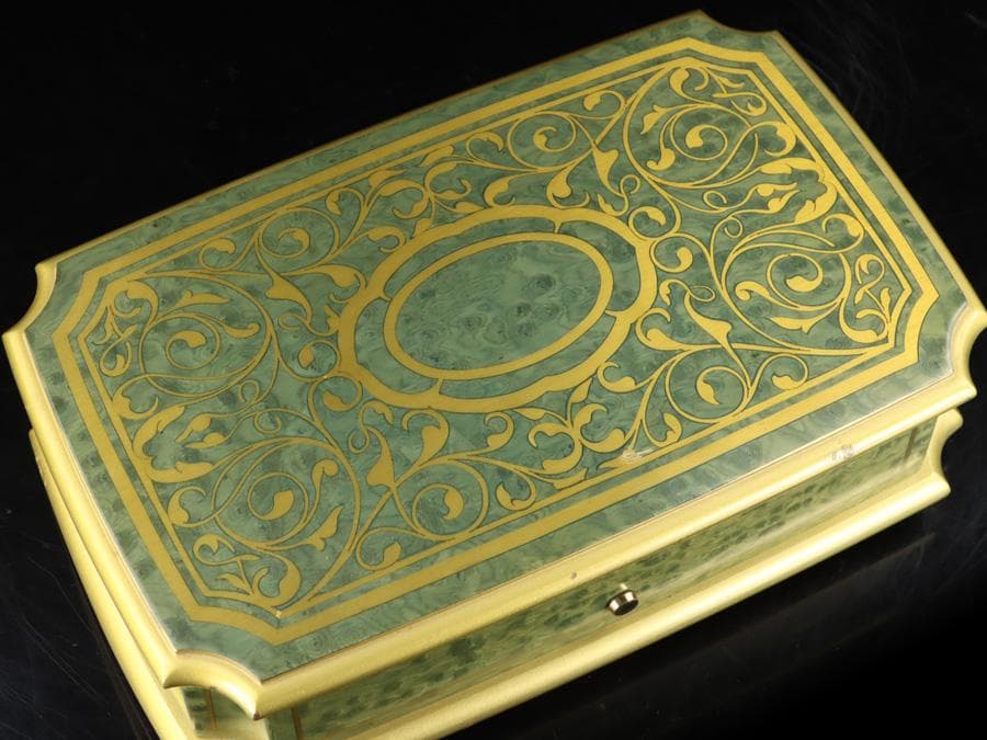 Y2534 リュージュ オルゴール ビバルディ「四季」3曲 72弁 金象嵌 ma