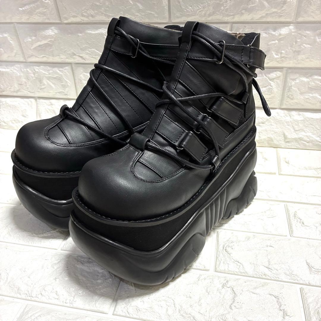 新品未使用⭐️ Demonia デモニア 厚底スニーカー ブーツ 黒25cm M7