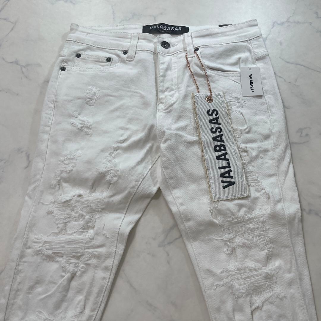 valabasas バラバサス クラッシュスキニーフレアデニム ホワイト 29
