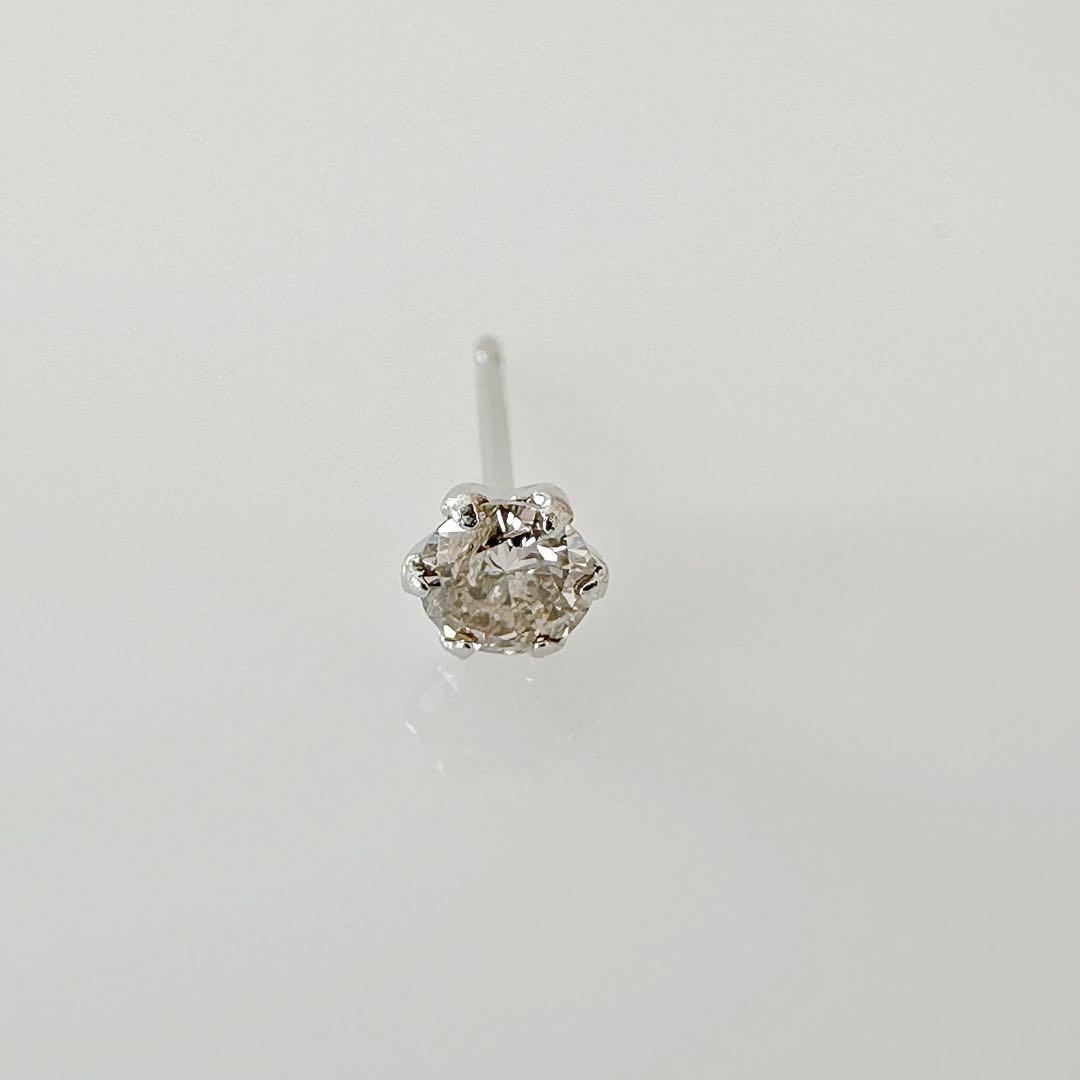 プラチナ 天然 ダイヤ 0.15ct 片耳ピアス！②