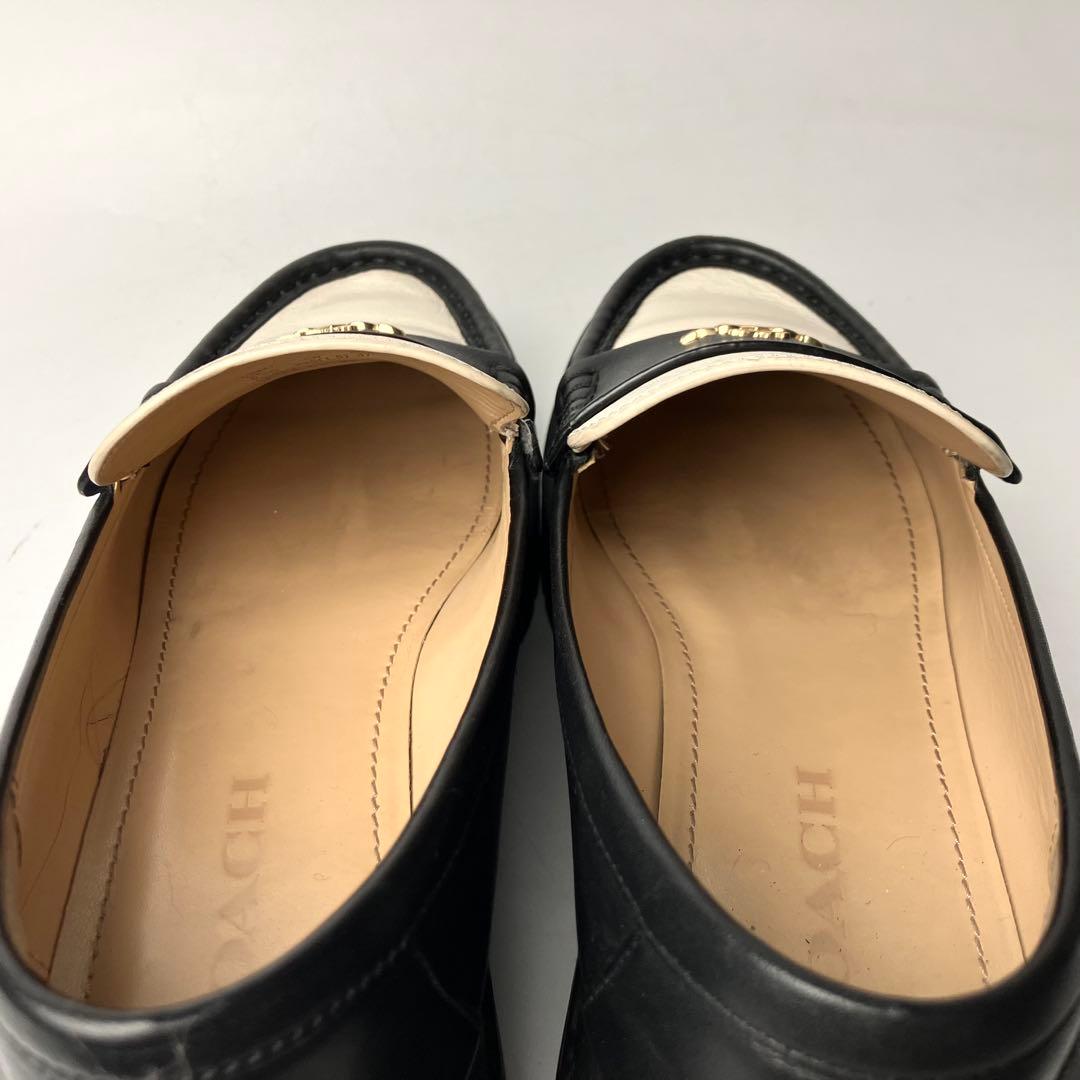 美品】COACH ルーシー 厚底 レザーローファー チャンキーヒール 23.5