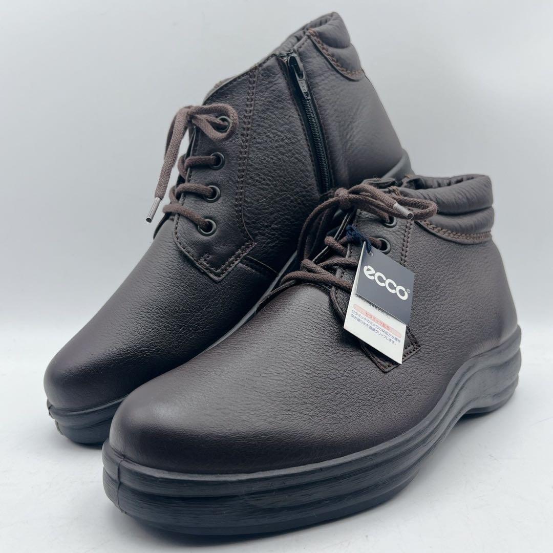 タグ付き✨ecco エコー 悪路対応 サイドジップ ショートブーツ 濃茶 38