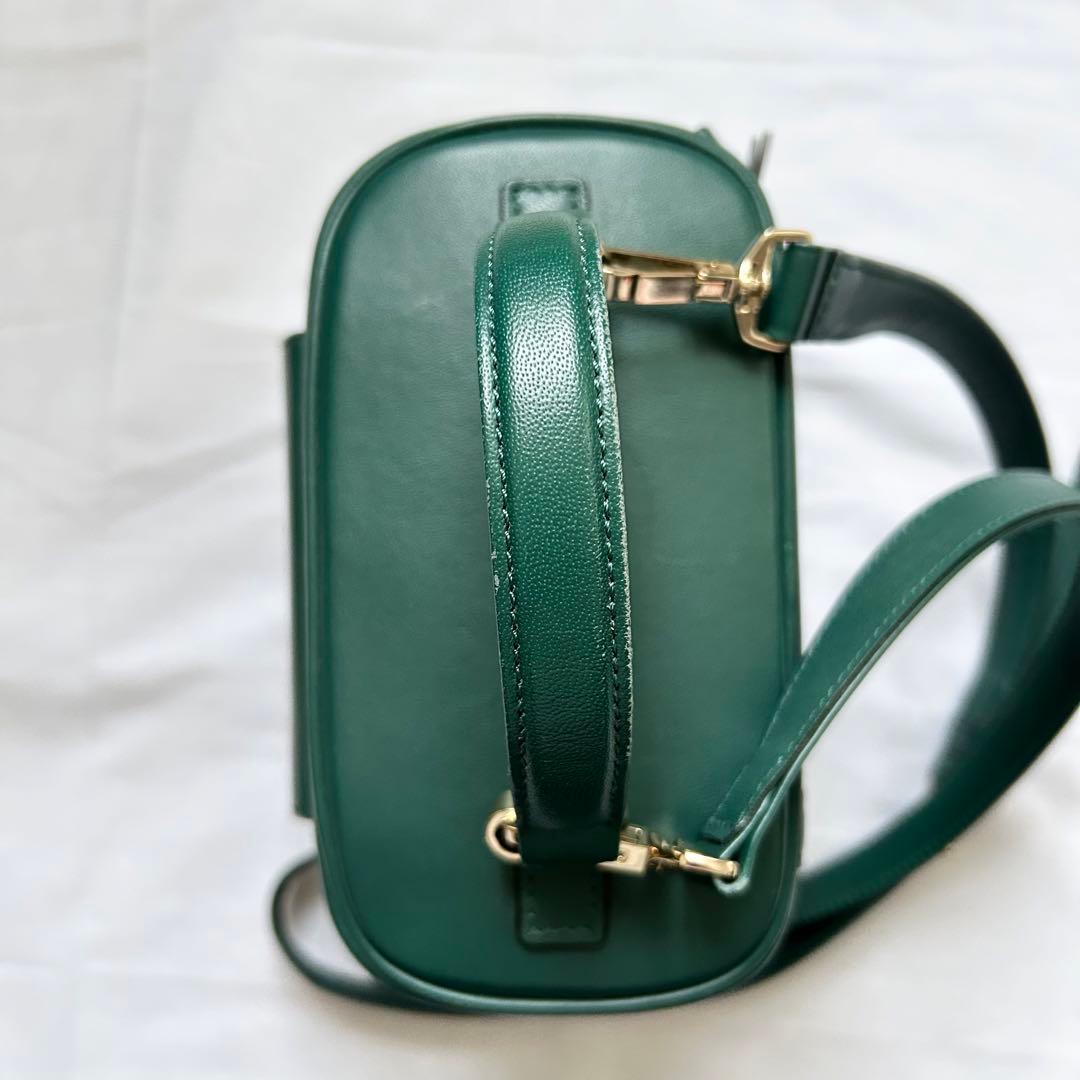 ✨激レア✨2way アニエスベー ショルダーバッグ グリーン レザー 本革