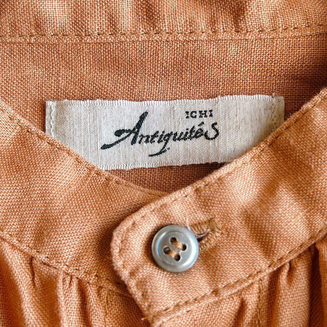 美品 ICHI Antiquite's ⿻ リネン ギャザー ワイドブラウス 麻 - メルカリ