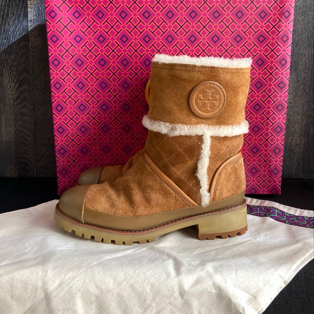TORY BURCH 美品 ブーツ ムートン キルティング クリーニング済み TORY BURCH 美品 ブーツ ムートン キルティング クリーニング済み