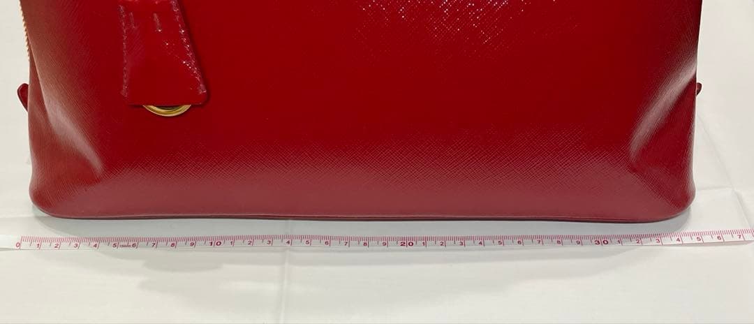 美品】PRADA プラダ サフィアーノヴェルニ ハンドバッグ 赤 ロッソ