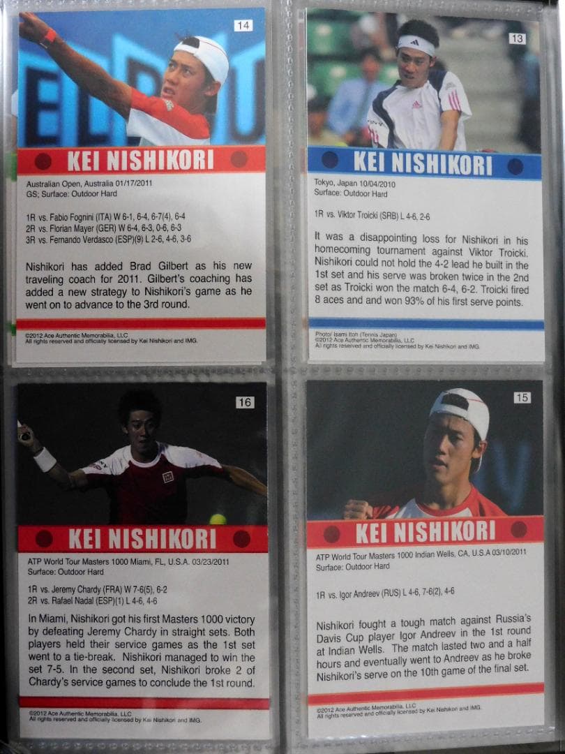 ACE 錦織圭 トレカ 31枚＋ 錦織圭/ジョコビッチ デュアルジャージ