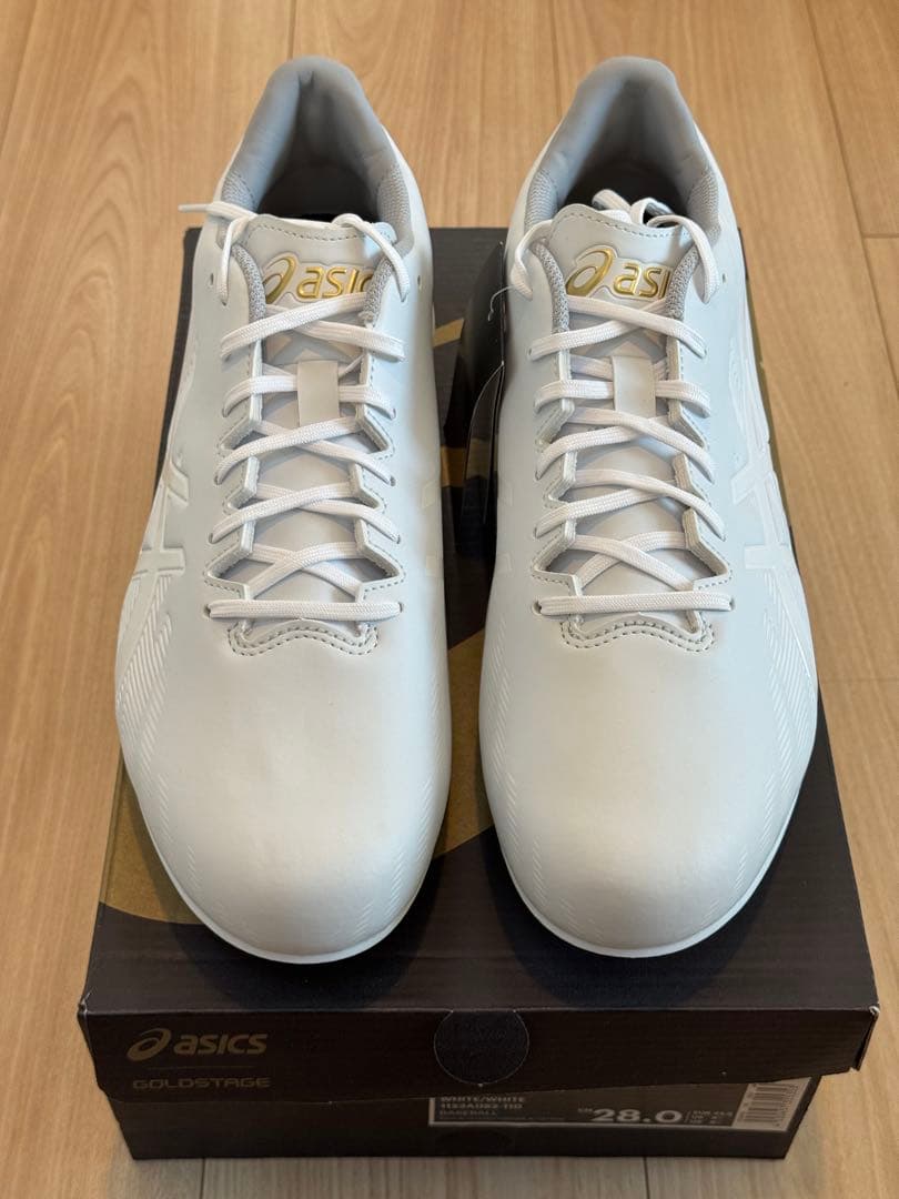 【新品未使用/希少】28cm (白)アシックス/GOLDSTAGE MA3 ASICS（アシックス） GOLDSTAGE MA 3 野球 ゴールドステージ 金具