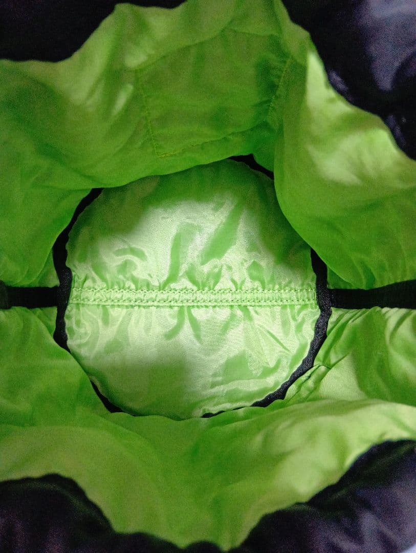 PORTER☆TANKER☆巾着バッグ☆巾着ポーチ☆ブラック☓ライムグリーン良品