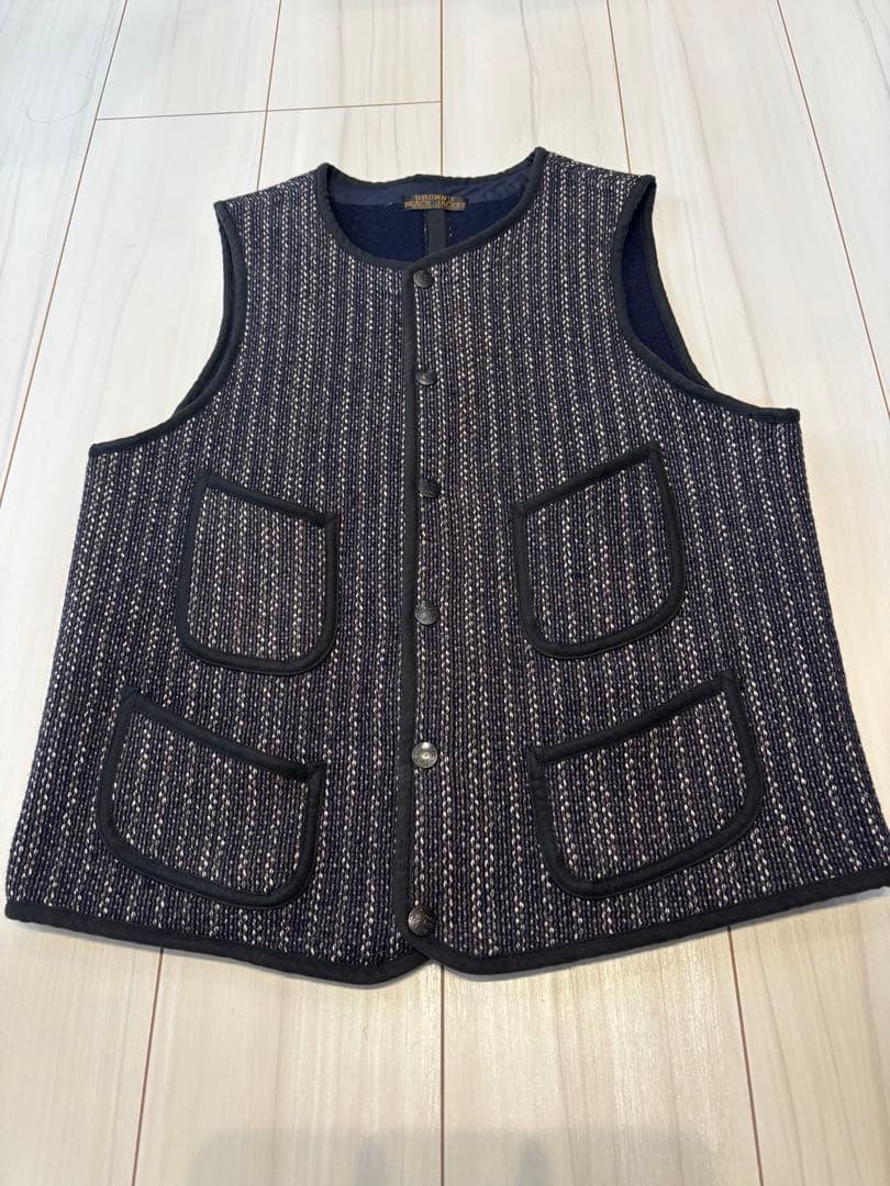 BROWN'S BEACH JACKET ストライプベスト ブラウンズビーチジャケット( BROWN'S BEACH JACKET ) No.524 LOW NECK