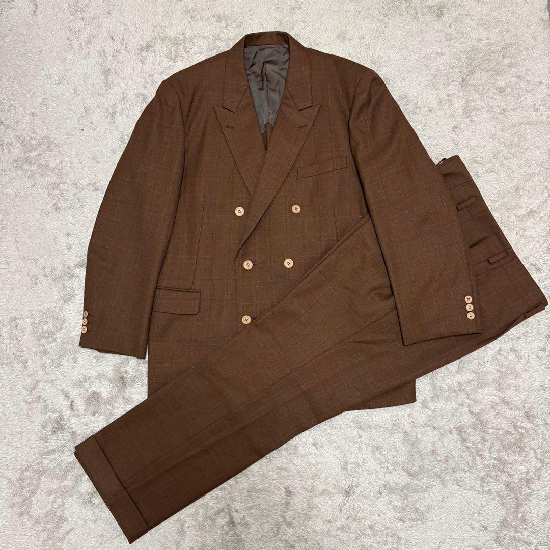 vintage セットアップダブル ボタンフライ Vスリット ブラウン BZ54 Cloudstyle セットアップ 「Cloudstyle」クラシックなスーツ/ 三点