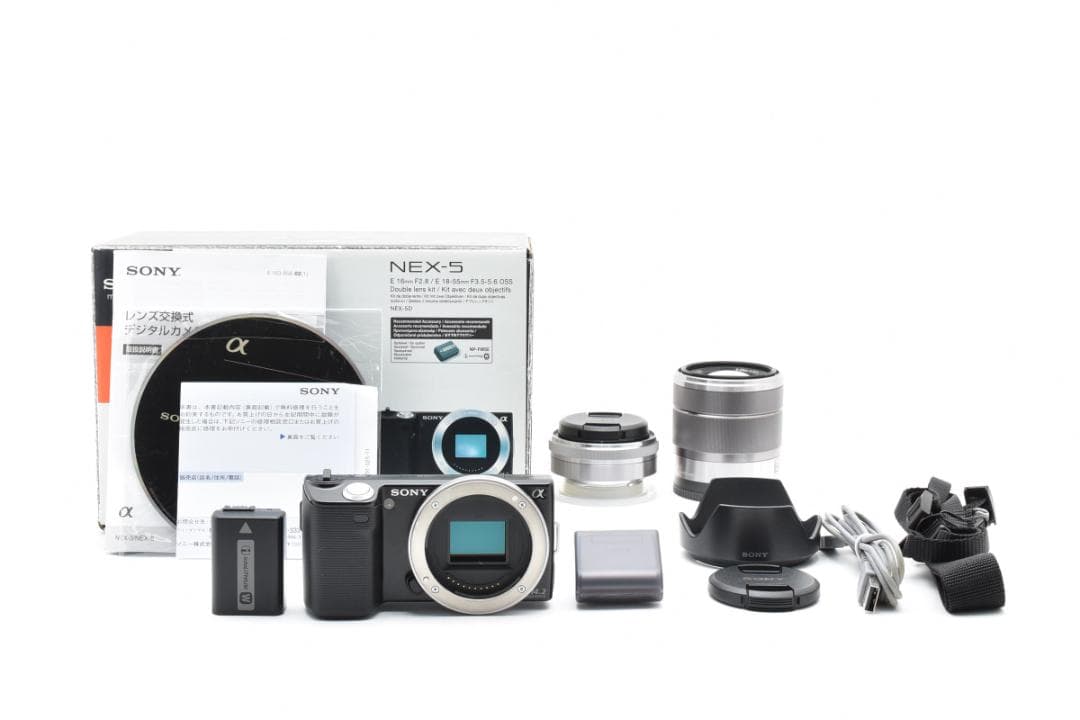 ★美品★ SONY ソニー α NEX-5D ダブルレンズキット A035 ソニー α NEX-5D ダブルレンズキット ブラック [NEX-5D B] | ミラー