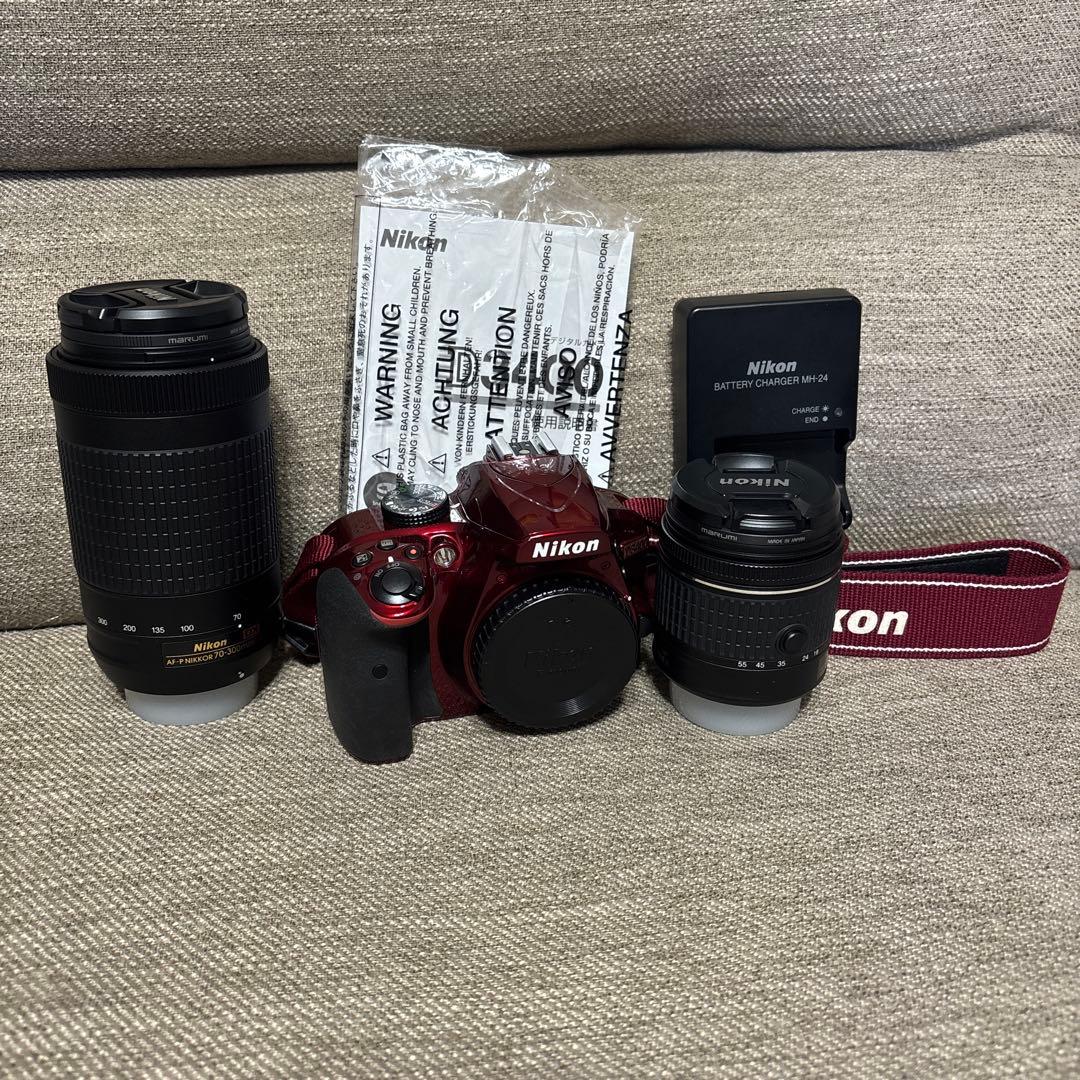 Nikon D3400 レッドWズームキット+ TRUCバッグ Amazon.com : Nikon D3400 w/ AF-P DX NIKKOR 18-55mm f/3.5-5.6G VR