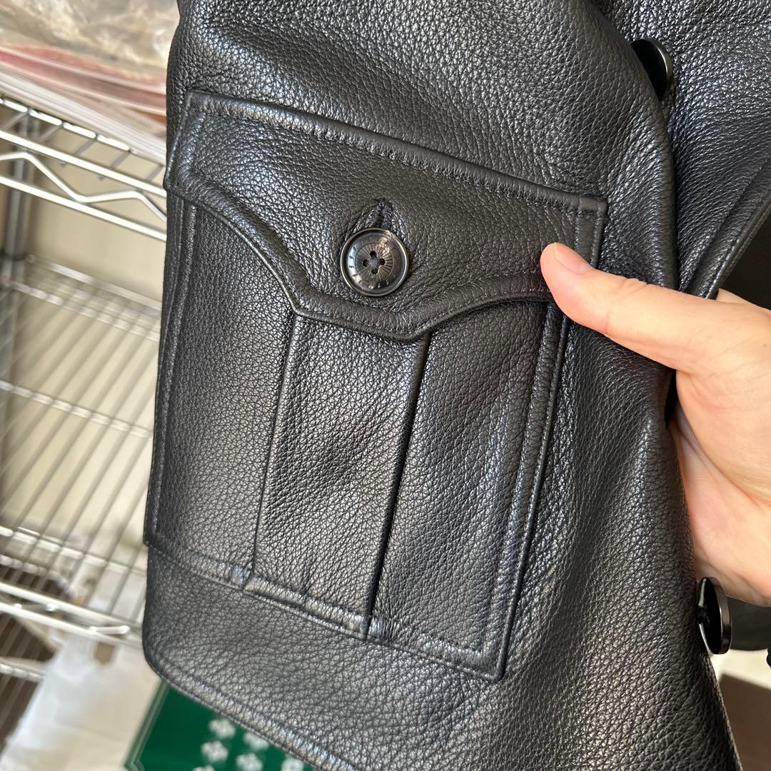 肉厚ゴートレザー製サンプルベスト／本水牛ボタン／REALSIMONS - メルカリ