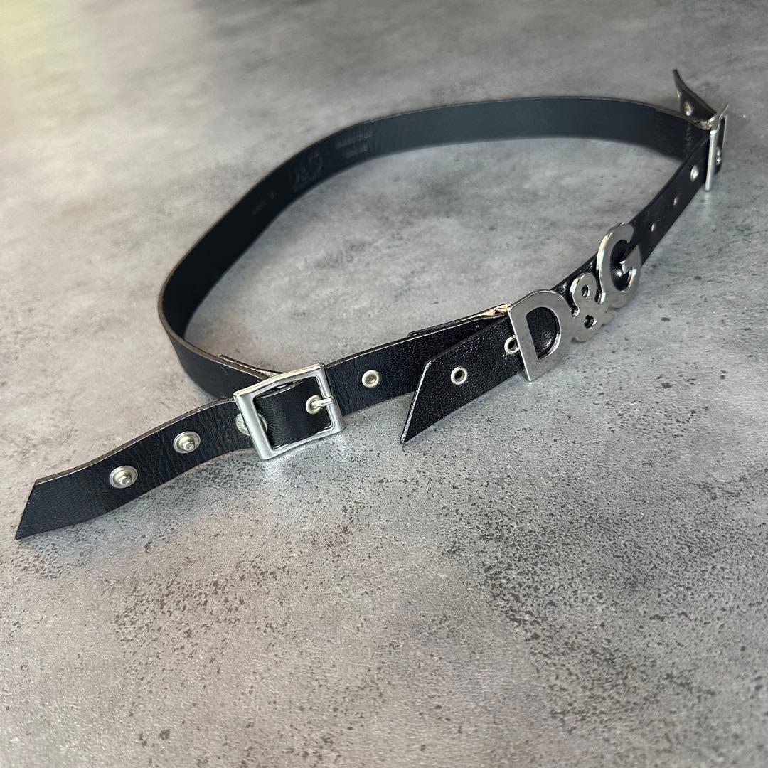 DOLCE&GABBANA y2k 00s ロック ロゴ レザーベルト