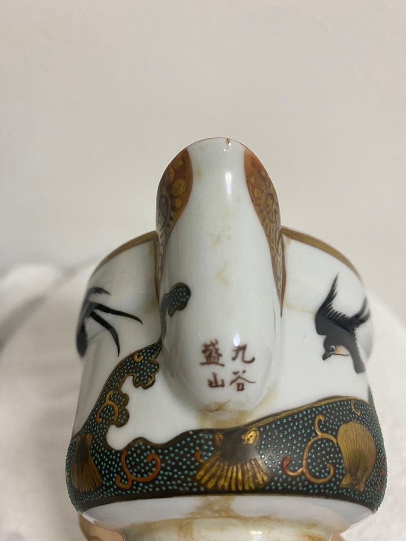 九谷焼 盛山作 錦襴手 急須 青粒金彩 骨董 古九谷 - メルカリ