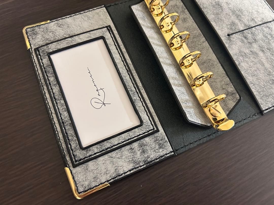 ミニ6】 システム手帳 イタリアンレザー マルゴーフォグ ハンドメイド