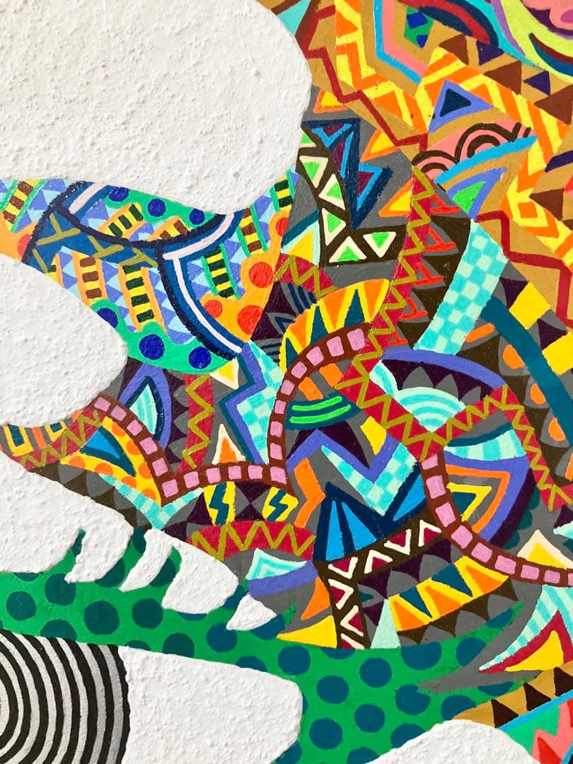 原画 絵画 F30 人物画 アクリル画 現代アート 細密画 大型 一点物