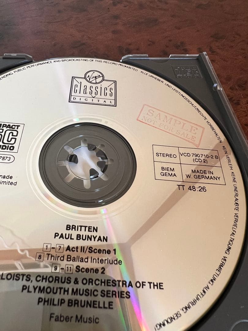 見本品 美品 ブリテン ポール・バニヤン 1988年2CD 帯付き クラシック