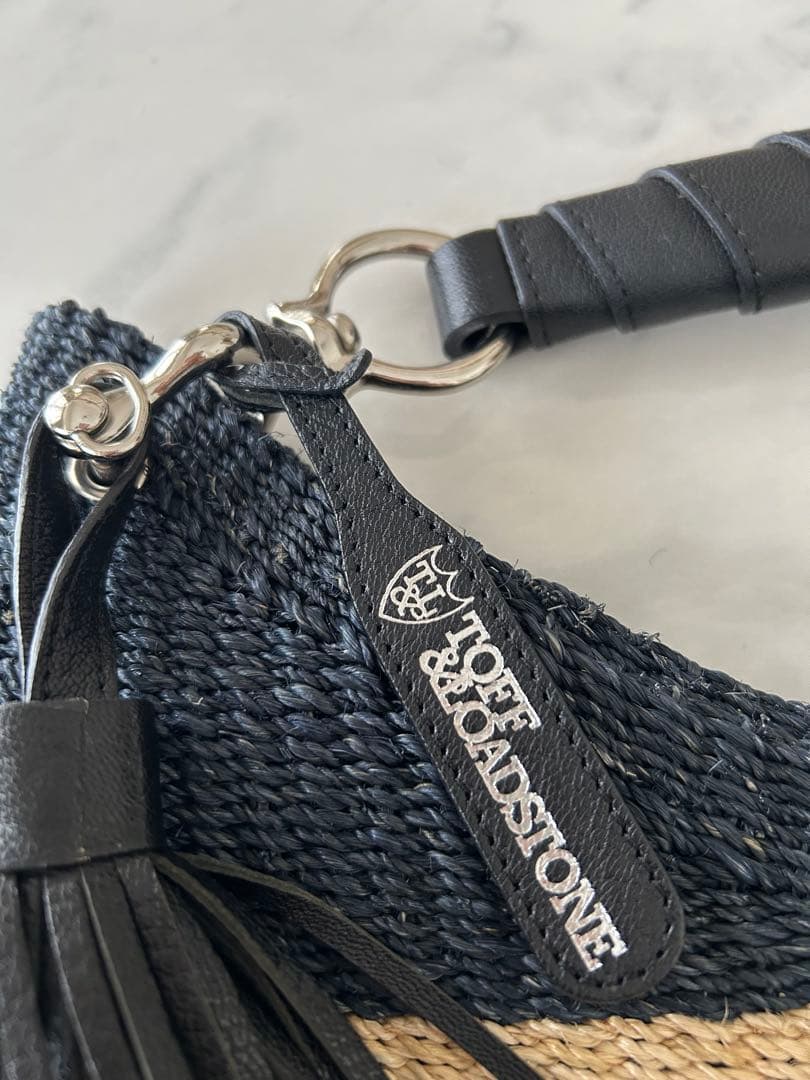 美品 TOFF&LORDSTONE トフ＆ロードストーン ストライプ かごバッグ