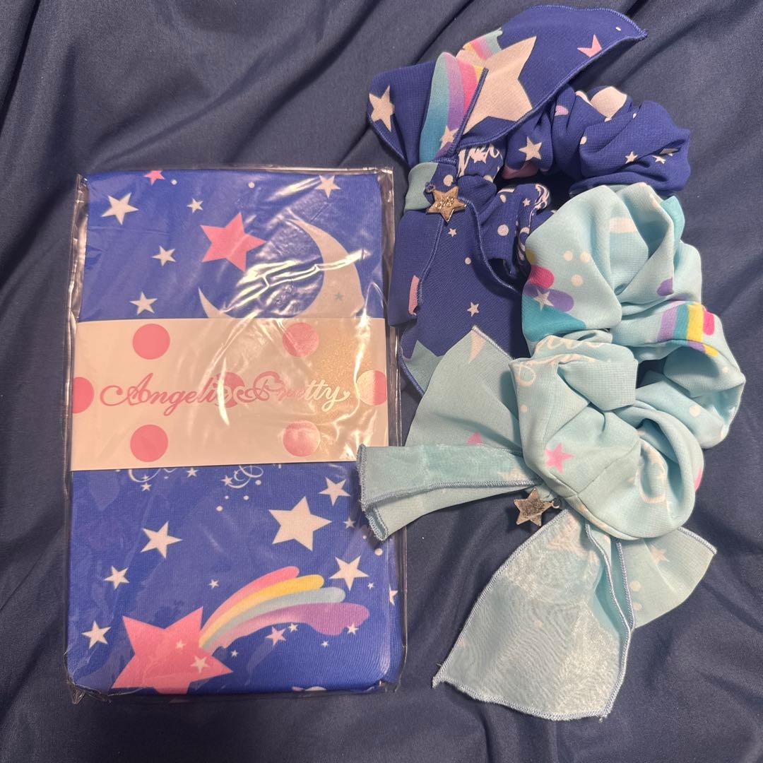 Angelic Pretty 星と月デザイン タイツとシュシュセットB116 Jewel Logo Print Tights by Angelic Pretty