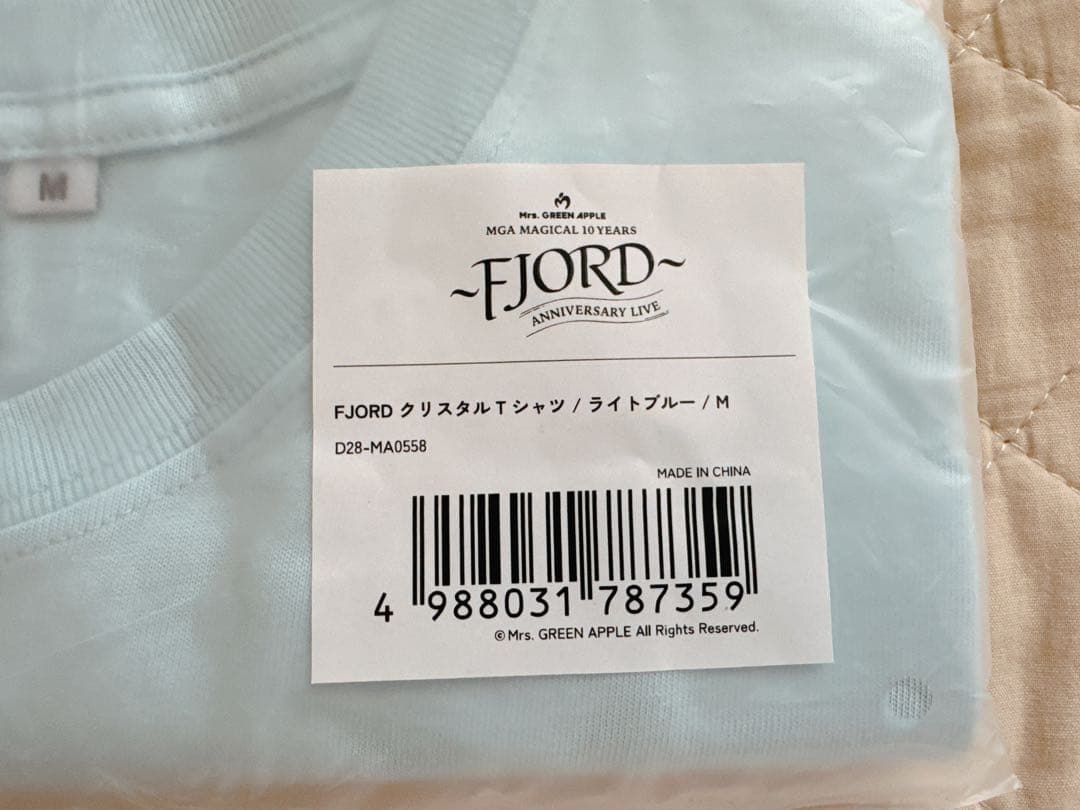 ミセス FJORD（フィヨルド）クリスタルTシャツ ライトブルー Mサイズ