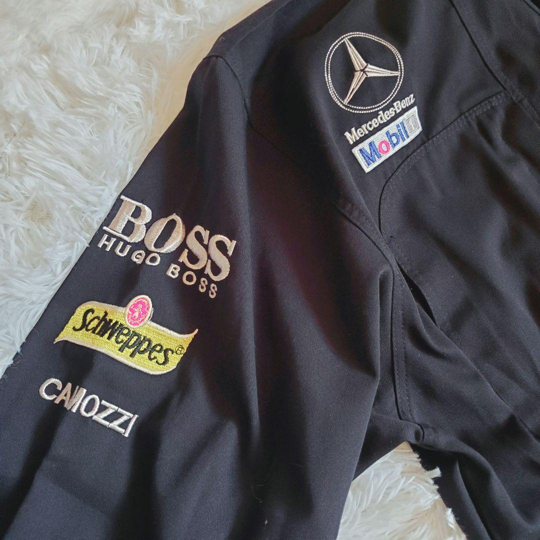 極美品 メルセデスベンツ つなぎ 希少サイズ4XL 刺繍 大きいサイズ 黒