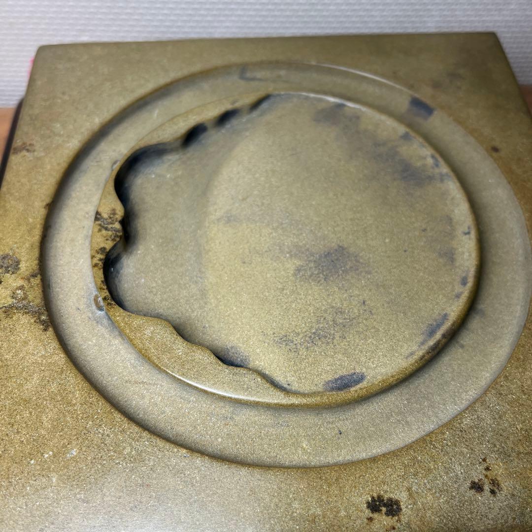 ⭕️澄泥硯 ⭕️正方硯 中国 縁起の金運シンボル ヒキガエル 色合い