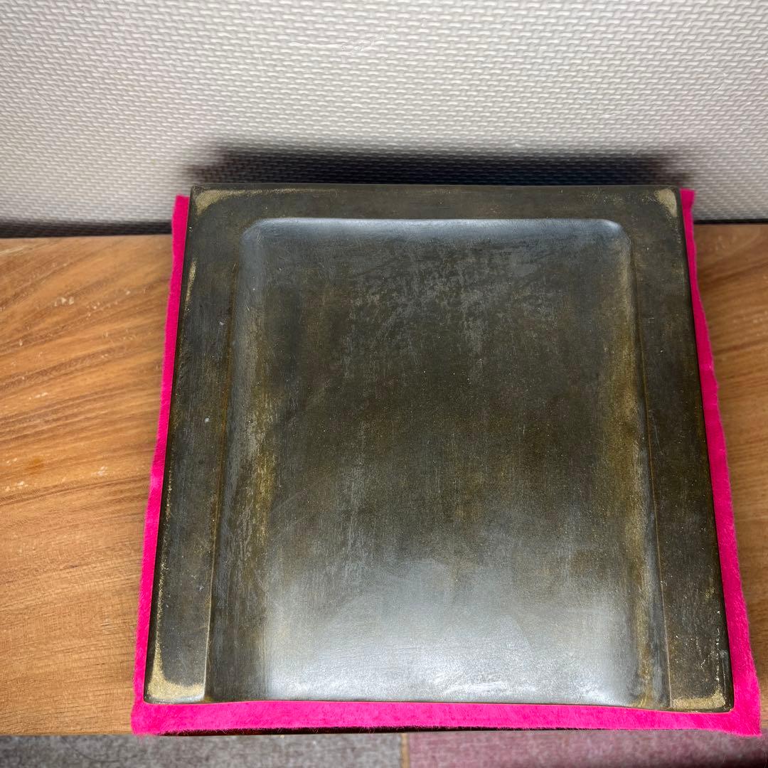 ⭕️澄泥硯 ⭕️正方硯 中国 縁起の金運シンボル ヒキガエル 色合い