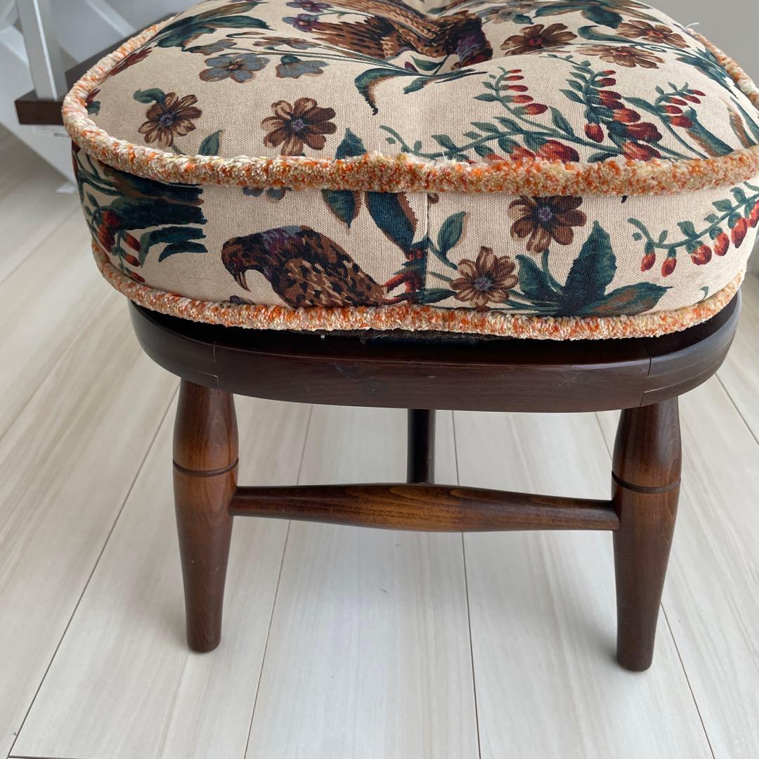 HIDA（飛騨産業）キツツキ オットマン スツール 雉 と花 レトロ - メルカリ