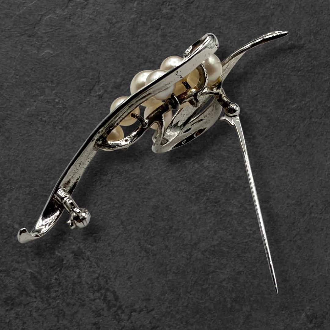 皇室御用達 MIKIMOTO ミキモト アコヤ真珠 8珠パール ブローチ 592