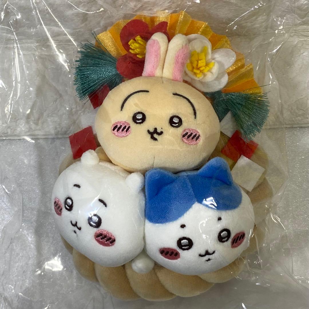 ちいかわ&ハチワレ&うさぎ　しめ縄なぬいぐるみ［18㎝］ 🌱新商品🌱 『しめ縄なぬいぐるみ』 6,600円(税込) 約19cmの 豪華縄