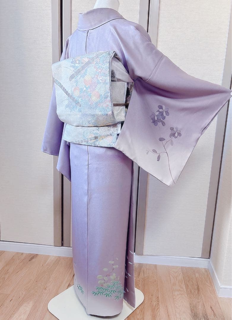 美品 訪問着 さが美 フルセット 裄66 卒業式 入学式 M S 雀 鳥 作家物