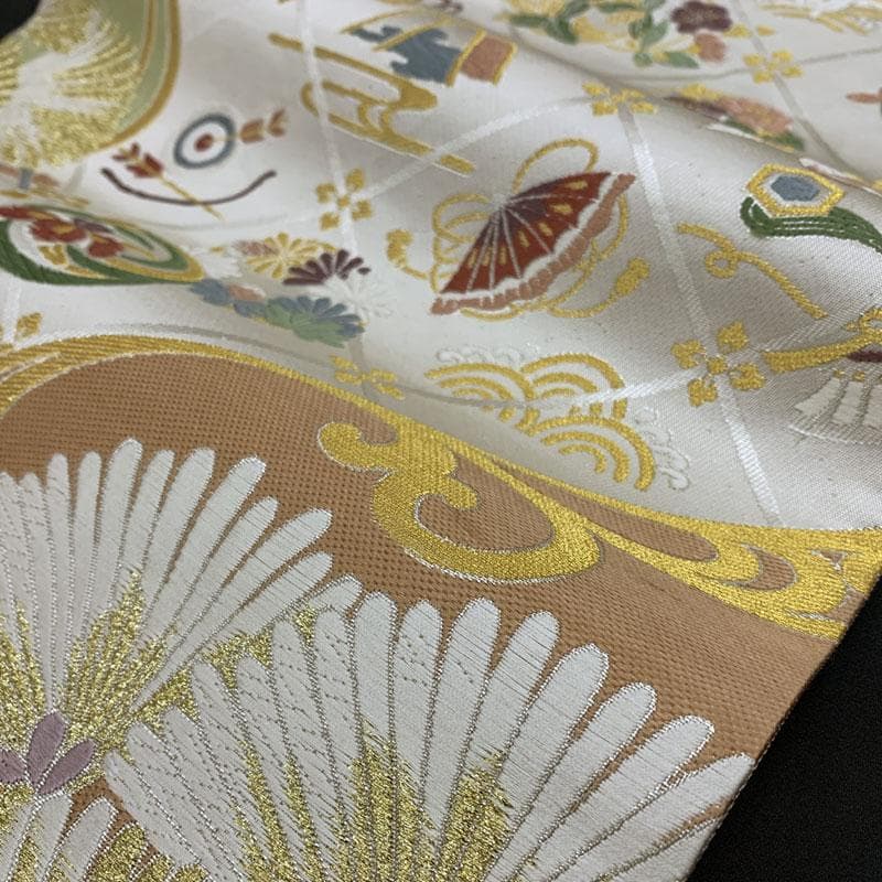602my6◇唐織 吉祥文様 縁起柄 金糸 袋帯◇美品 - メルカリ