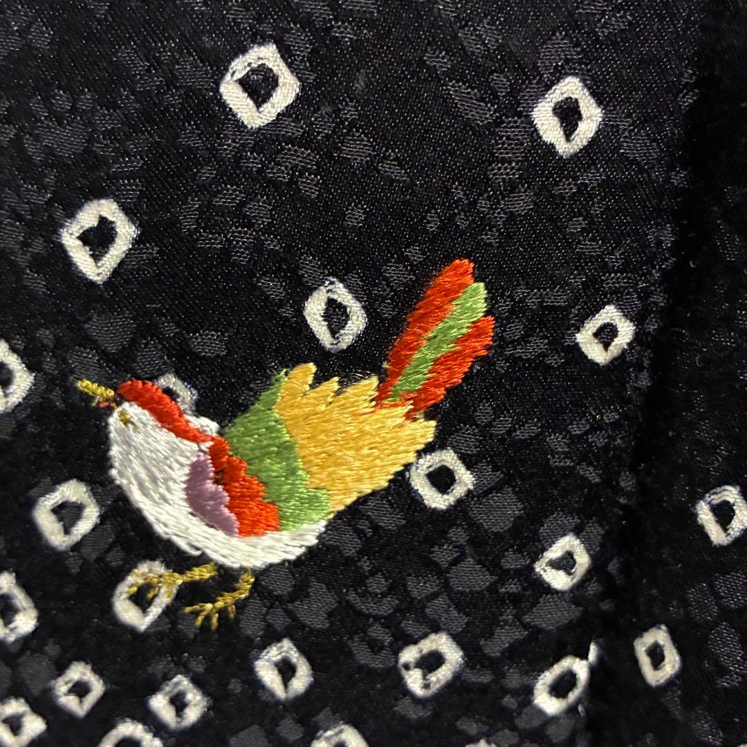 D143 訪問着 絞り 鳥刺繍 花紋 正絹 着物 袷 未使用極美品 着物・浴衣