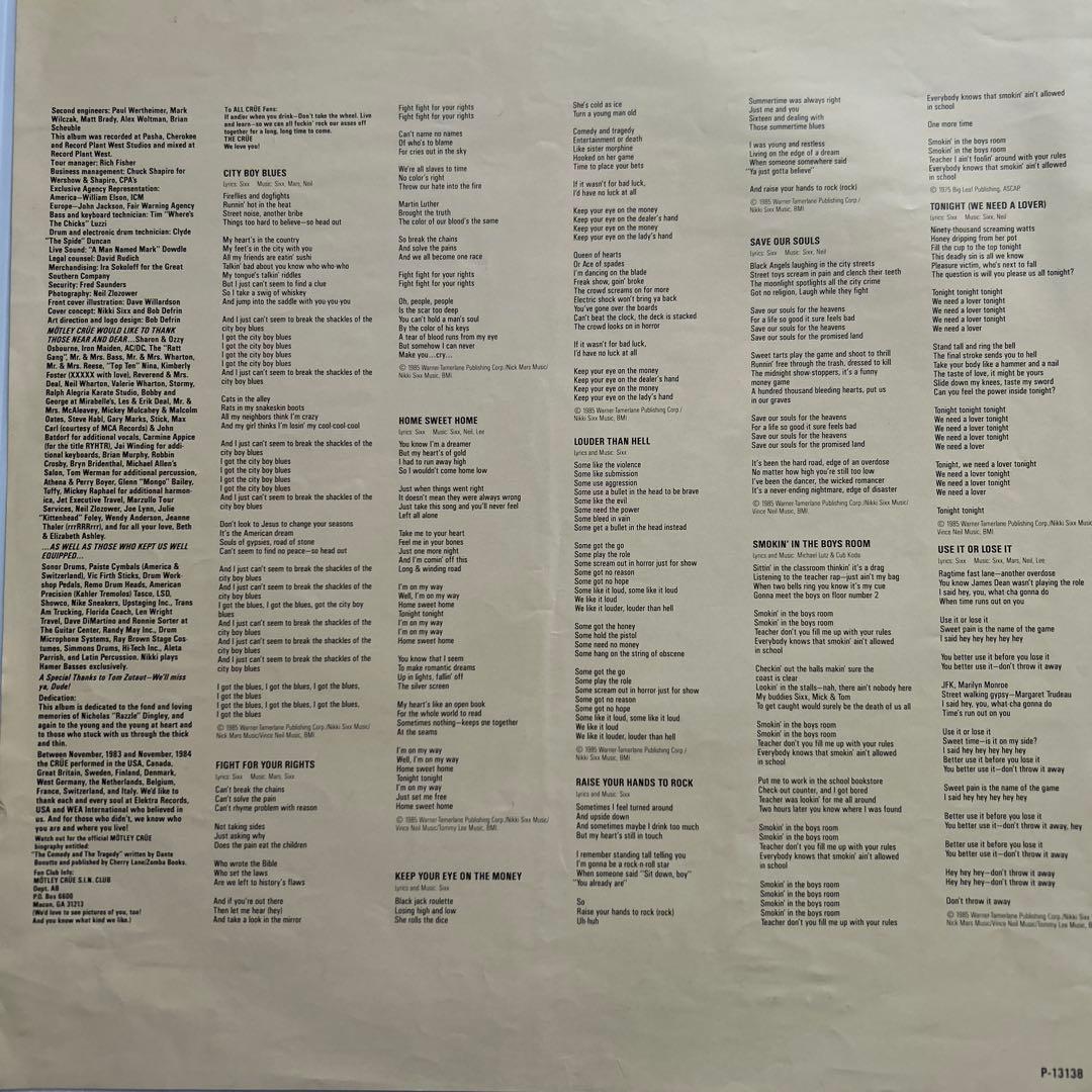 モトリー・クルー 3rd&4th 名盤‼️LPレコード2枚セット - メルカリ