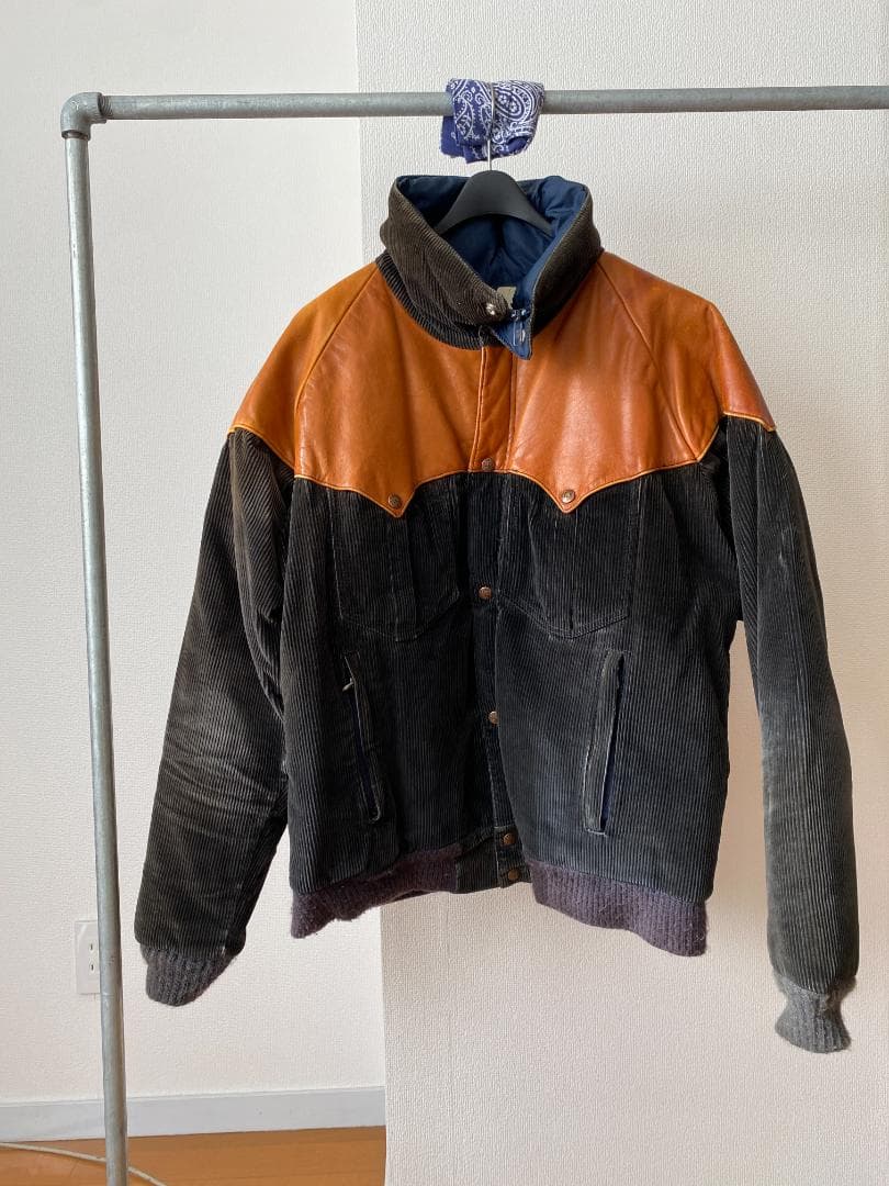パウダーホーン 80s ブラックコーデュロイ ダウンジャケット L - メルカリ