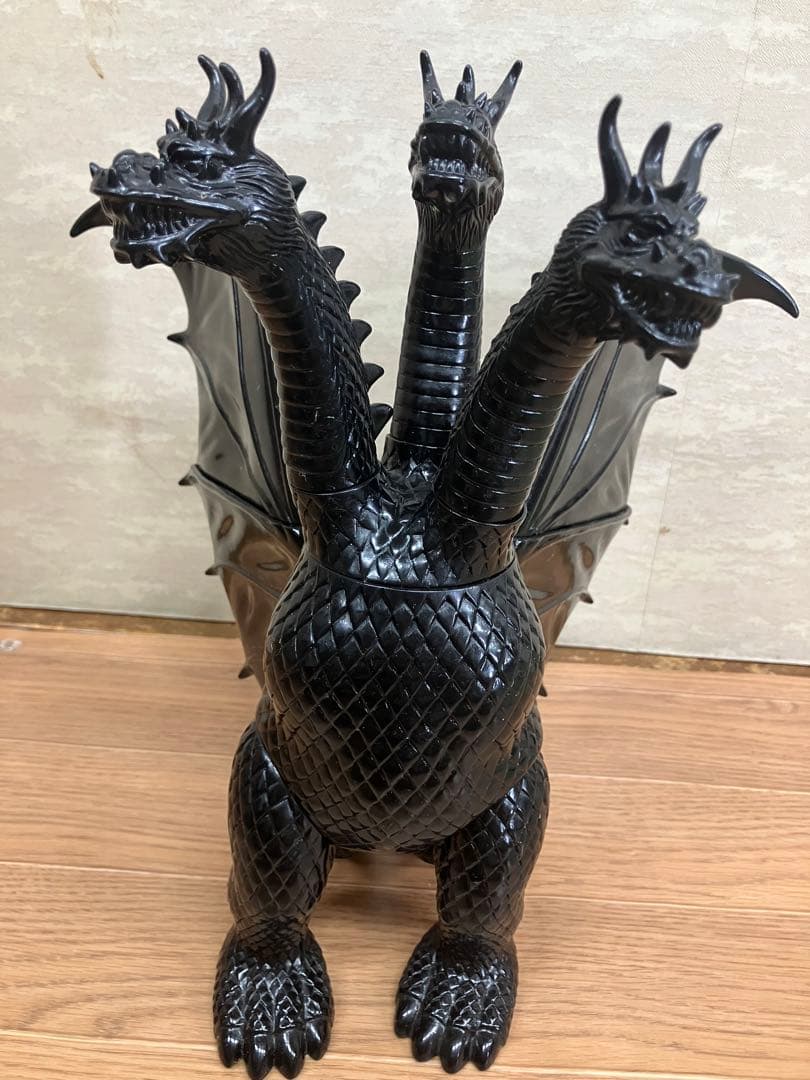 訳あり品　マルサンソフビ　キングギドラ　ブラックオブジェ マルサン・汐留ジャンホビー限定「キングギドラ ブラック＆ゴールド