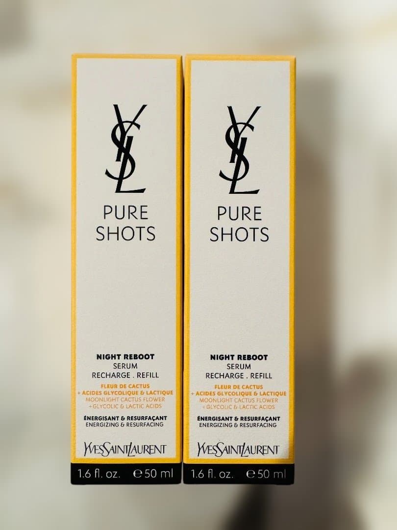 【新品未使用２本】 イヴサンローランピュアショットナイトセラム　レフィル50ml イヴ・サンローランの“即効”夜用美容液「ピュアショット ナイトセラム