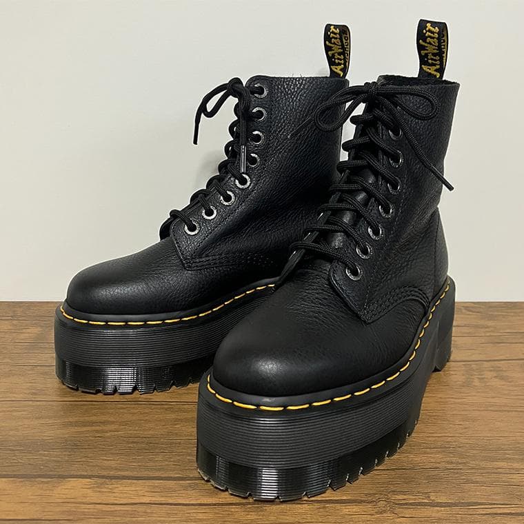 美品 Dr.Martens 1460 PASCAL MAX 厚底 ダブルソール Dr Martens 1460 Pascal Max Womens Platform Leather Boots In White
