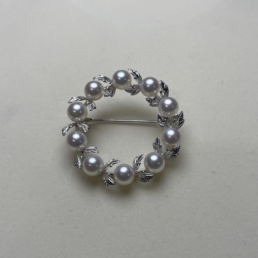 ミキモト アコヤ真珠 ブローチ 5.8mm SILVER