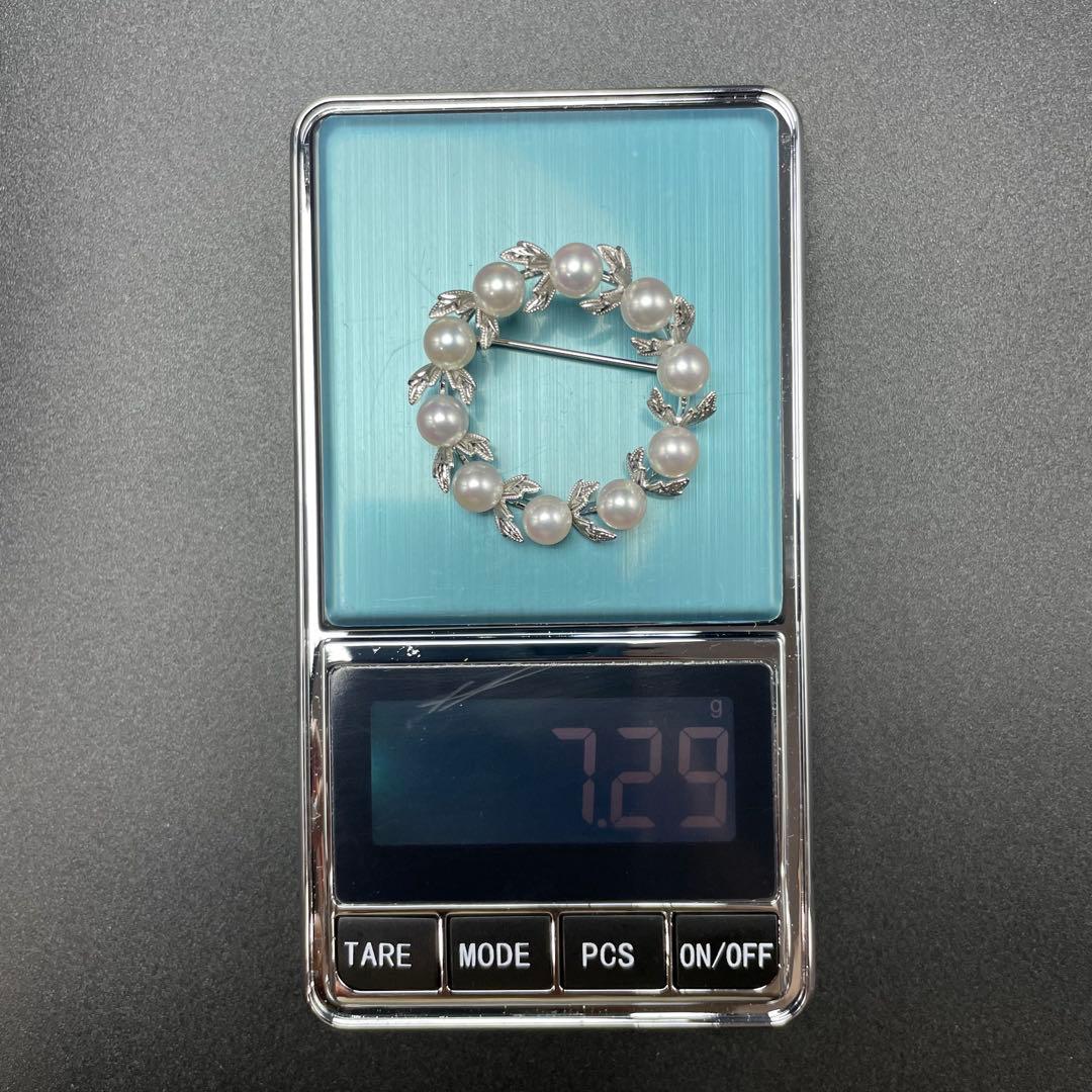 ミキモト アコヤ真珠 ブローチ 5.8mm SILVER