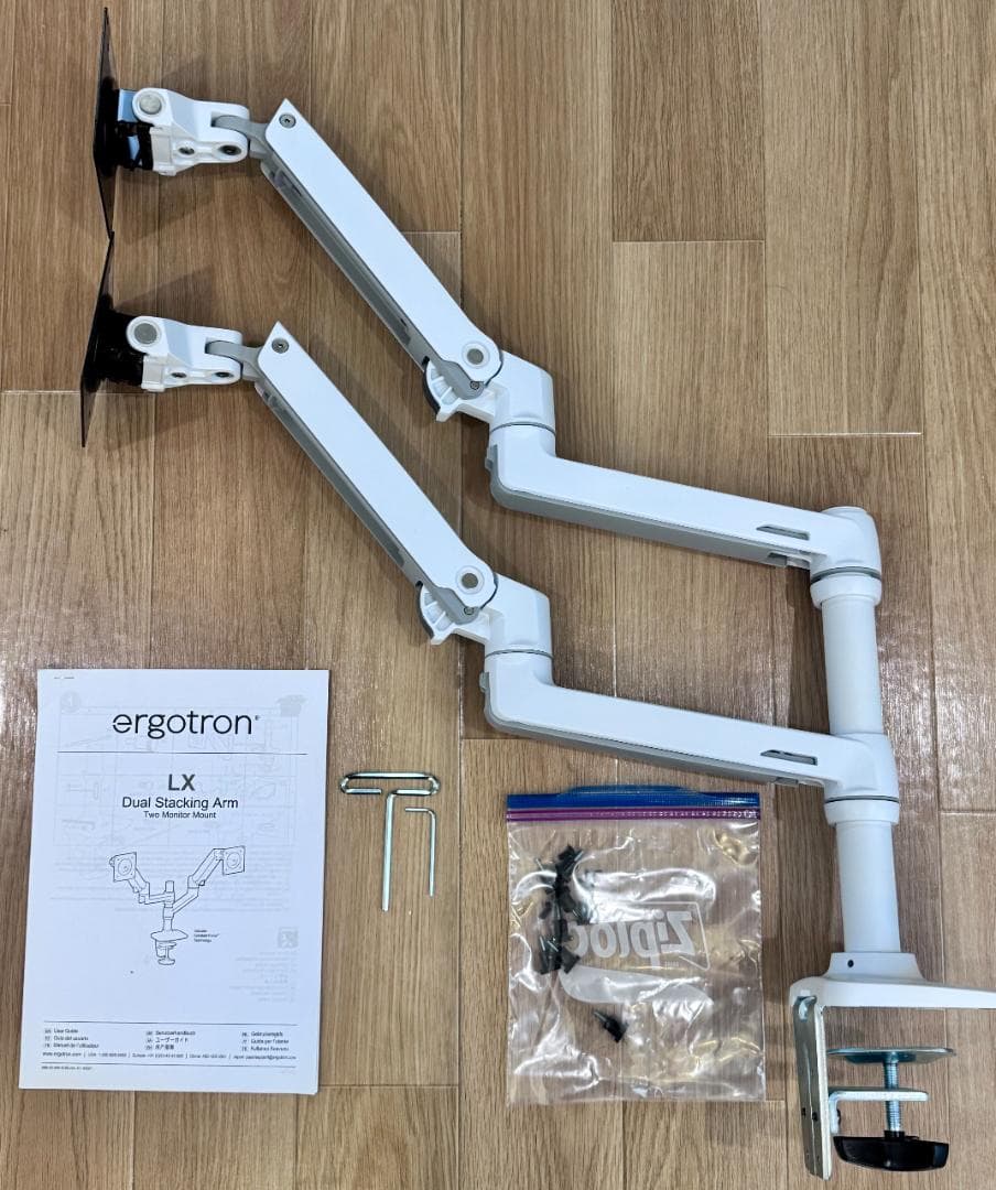工*藤様 Ergotron LX Dual Stacking Arm ホワイト LX Dual Stacking Arm | Ergotron