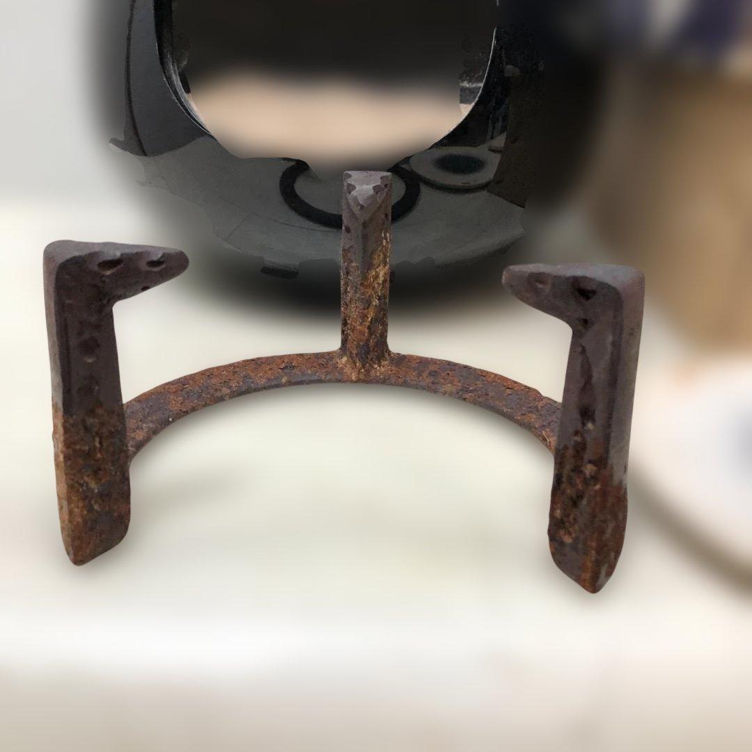 茶道具 黒塗炉壇 火鉢 灰入 五徳付 敷板 前瓦 元箱 炉用 260224-13